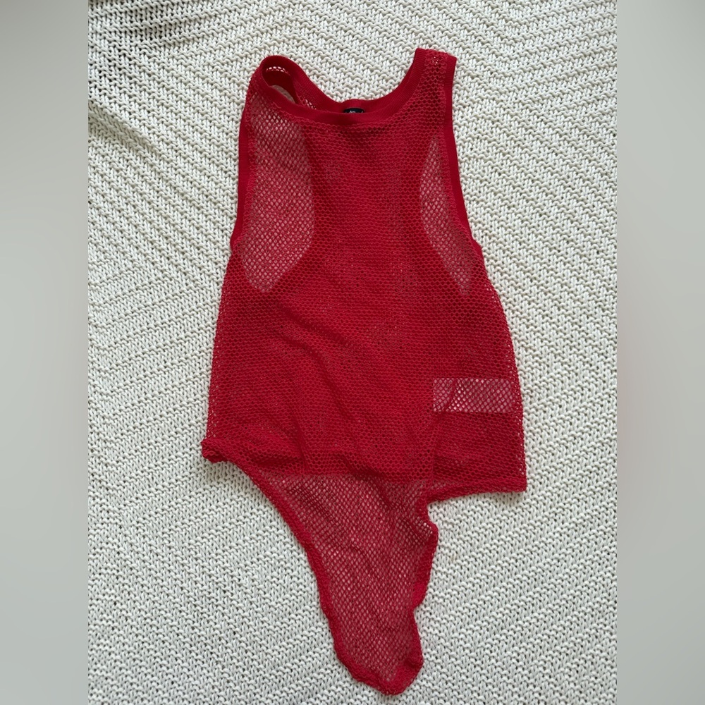 Out From Under Mesh Front Knot Top